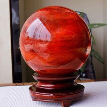 Natural red crystal ball ornaments feng shui ornaments