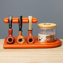 NewBee beech pipe rack solid wood vertical 6-seat multi-pipe seat mens collection display handmade bracket sub-accessories