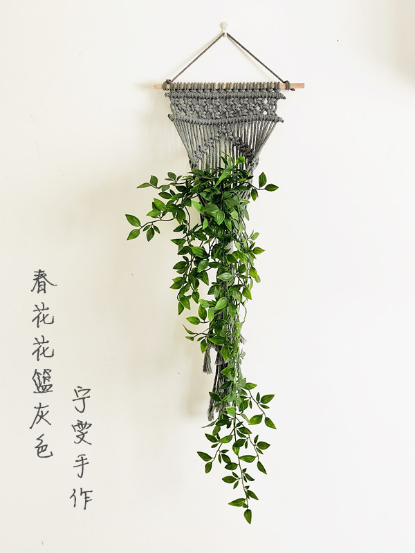 Macrame dây dệt tấm thảm giỏ DIY gói nguyên liệu dệt tay Bắc Âu gió INS treo giỏ