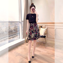 Light Ripened Wind Womens Suit Harbor Taste Summer 2022 New Spring Dress Short Dress Foreign Air Fashion National Wind Two Sets
