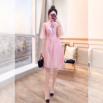 Tang Loaded China Wind Womens Dress 2022 New Summer Clothes Little Fresher Teenage Girl Young Qipao Improved Version of Liondress