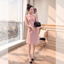 Chinese wind womens bottling country Chaoze style Chinatown 2022 New summer clothing Fried Street Young girl Improved qipao