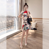 Tang Loaded China Wind Retro China Style Womens Clothing 2022 New Printed Little Sub Young IMPROVED VERSION QIPAO
