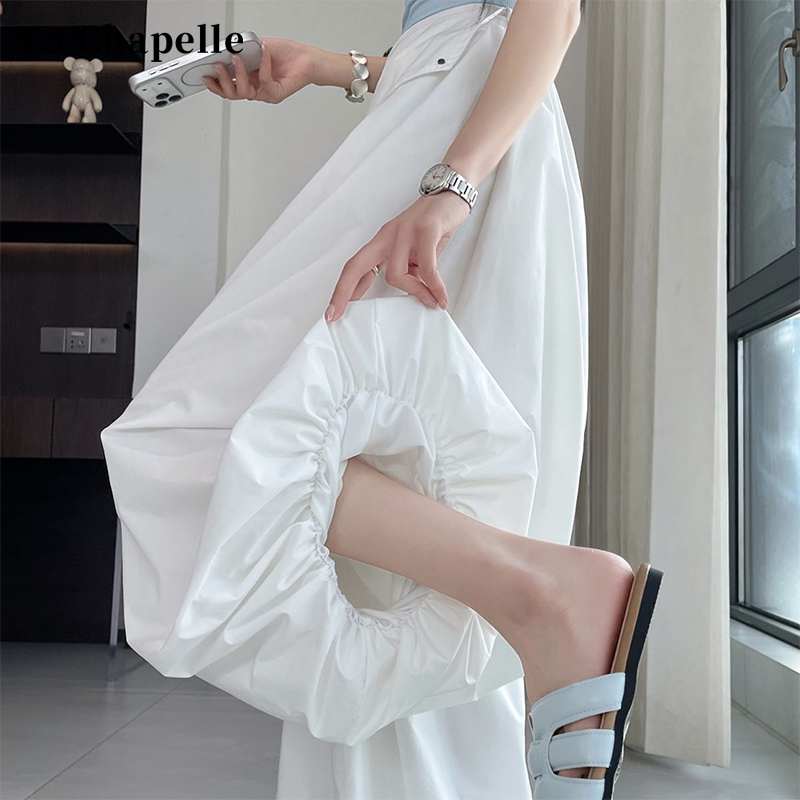 La Chapelle Diagonal Split Quick-Dry Floral Wide-Leg Pants for Women, Summer Thin Style, Relaxed Fit, Trendy This Year