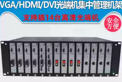 VGA HDMI DVI Optical transceiver 3U Centralized management rack VGA optical transceiver main shell HDMI Optical transceiver rack