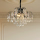 Black Chandelier French-Style Cloakroom Balcony Study Master Bedroom Mid-Century Princess Room American Retro Crystal Lamp Bedroom Lamp