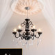 French Retro Crystal Lamp, Black, South Asian Style, Antique Style, Main Light for Dining Room and Bedroom, Light Luxury, High-End Living Room Chandelier