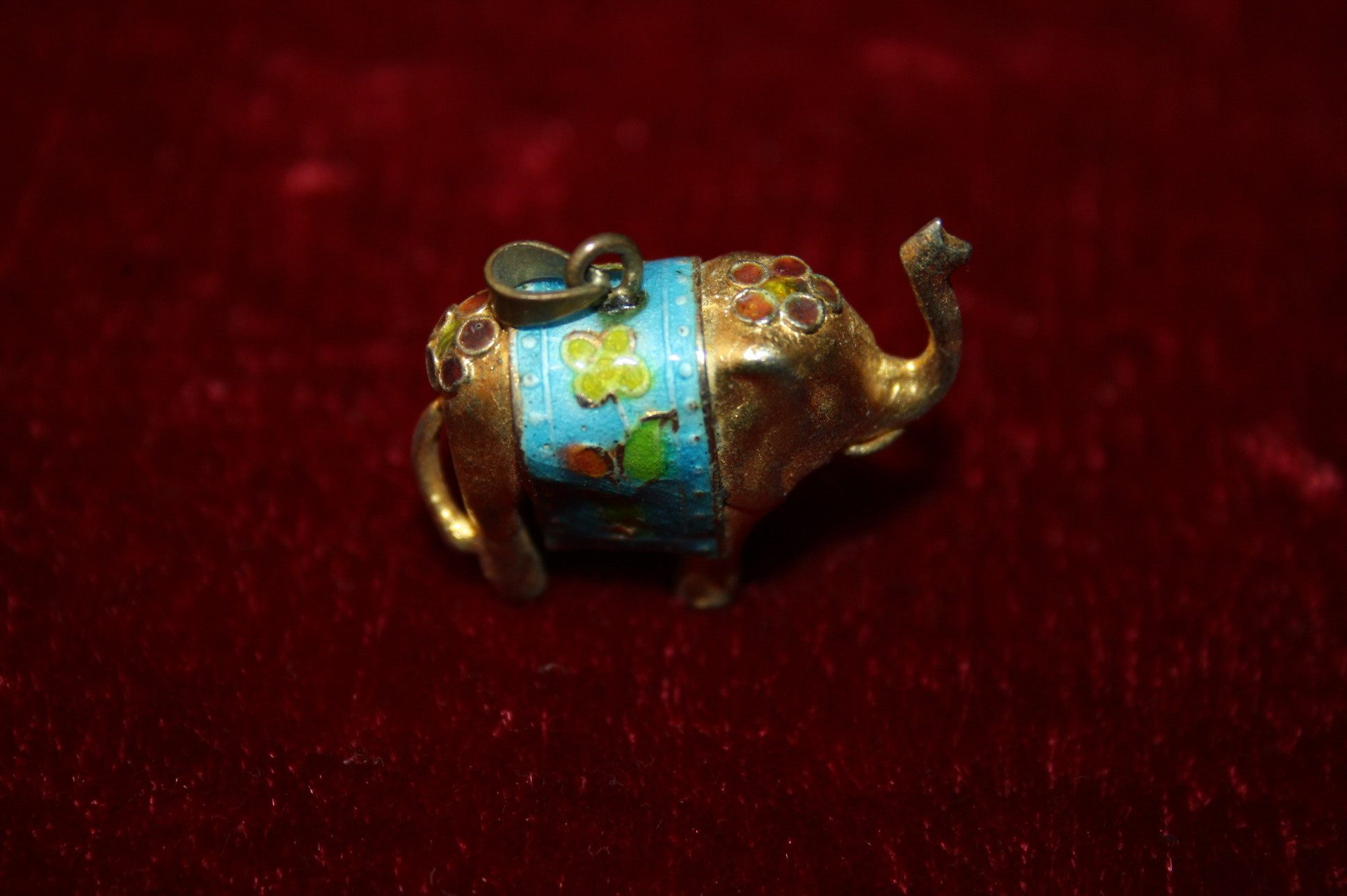 Old foreign trade to export copper flower silk-to-gold small elephant pendant