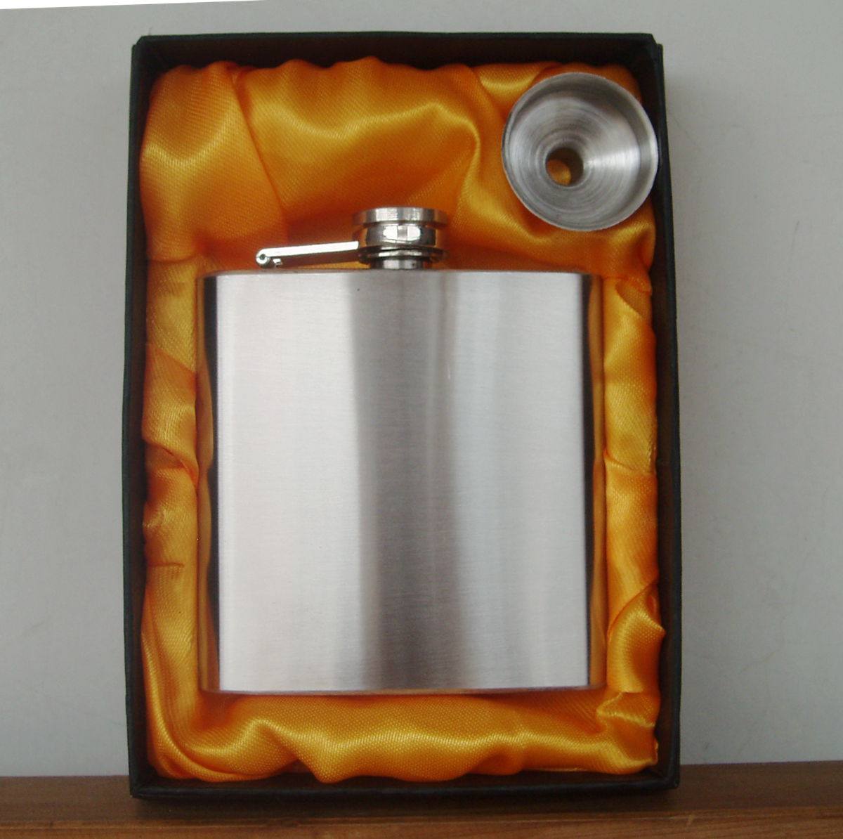 Snow Wolf Lake Thickened 6oz Smooth 304 Stainless Steel Bottle Single Pot Gift Box Bar Gift