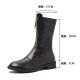 2023 New Autumn and Winter Women's Boots Mid-calf Slim Boots Front Zipper Short Boots Increased Inner White Martin Boots Spring and Autumn Single Boots