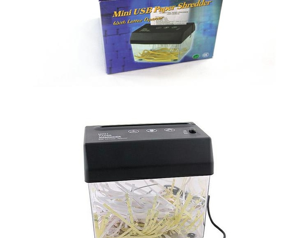 Máy hủy tài liệu máy tính để bàn mini shredder máy cắt thư pin USB máy hủy điện hai mục đích - Máy hủy tài liệu