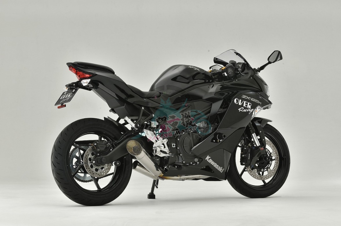 Выходной выхлоп Japan Over Racing подходит к Kawasaki ZX4R модифицированный конкурентный титановый сплав синие пламя полный абзац