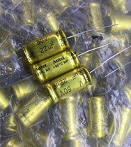 Golden yellow (NP)22uf50v axial frequency divider non-polar capacitance volume 13 * 25mm