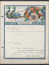 Swedish Telegraph Newspaper 1943 The blackbird the national bird pulls a cart Painting wheel transportation