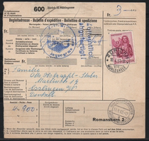 Swiss Early Products 1962 Zurich parcel by mail delivery Order C