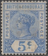 Commonwealth stamp D, ອັງກິດ Honduras 1895 Queen Victoria 5c, ເພັດມົງກຸດ.