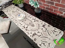 Heart like flowers blooming cotton linen 0019 hand embroidered full work Lu embroidery tablecloth table flag tablecloth TV cabinet cover towel