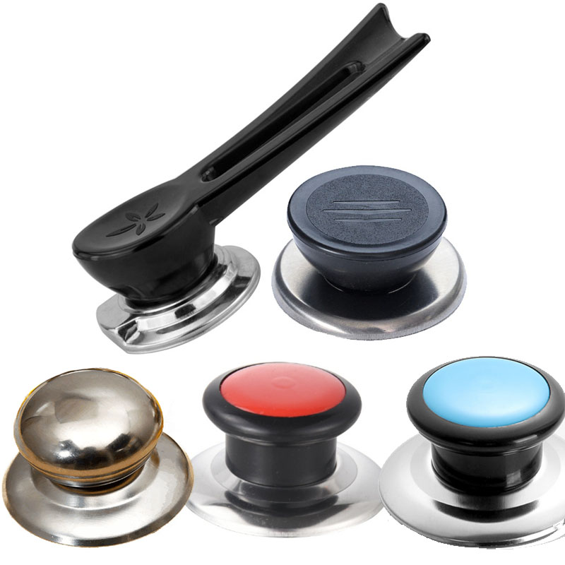 Universal Pot Lid Head Kitchen Accessories Handle Stainless Steel Cover Glass Cover Round Lid Cap Accessories Frying Pan Lid