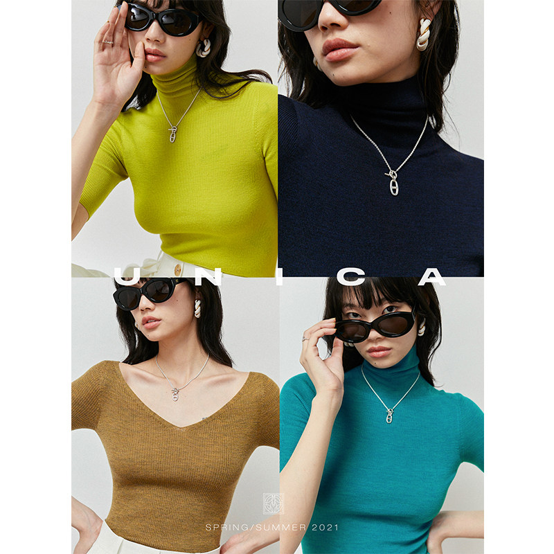 UNICA Super Feedback Double Collar Joy B Lost Island Fine Seamless German BIELA120s Colored Wool base shirt