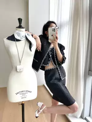 UNICA limited_Italian imported raffia_90 s VTG fragrant wind_early summer jacket vest suit