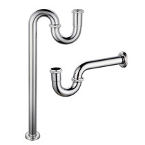 Wall row all copper thickened basin water sink basin wash basin stainless steel S bend P bend bottom pipe anti-odor downpipe