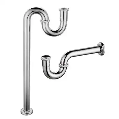 Wall row All copper thickened basin drainer Basin Wash basin Stainless steel S bend P bend drain pipe deodorant downspout