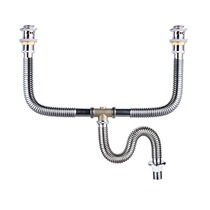 Bathroom cabinet double basin basin water drain full copper washbasin basin basin water sink three-way deodorant sewer