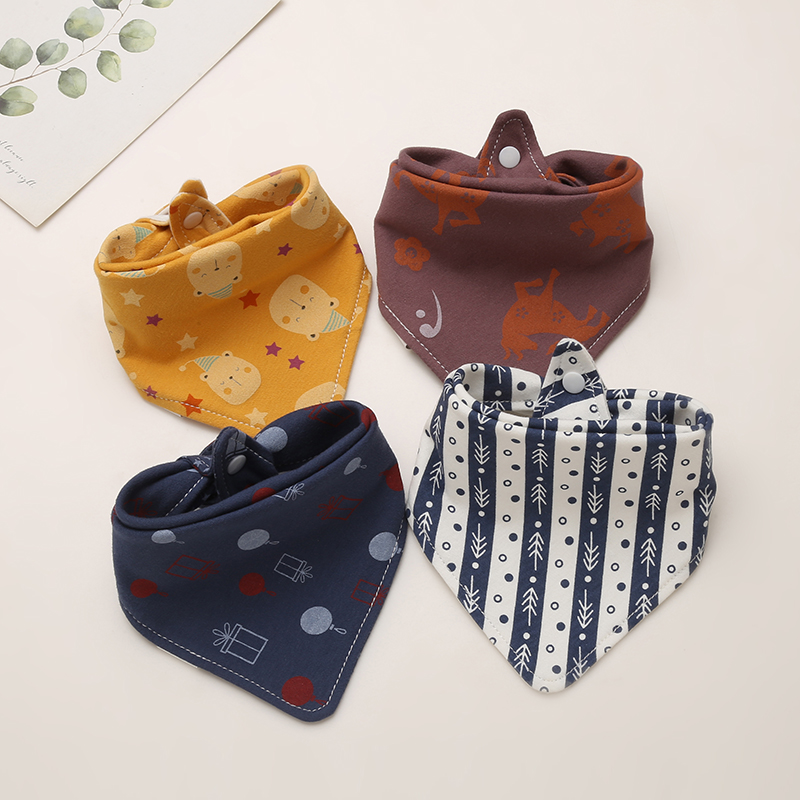 4 Baby cotton triangle children around the mouth to baby waterproof water pocket neonatal towel autumn winter