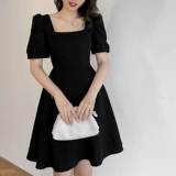 Летнее приталенное платье, корсет, юбка, рукава фонарики, французский стиль, квадратный вырез