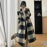 Зимний длинный лонгслив, шерстяное шерстяное пальто, 2022, французский стиль, средней длины