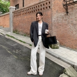 Masalady Studio Sana Grey Design Nishe Temprament High-End Deal Casual Suit