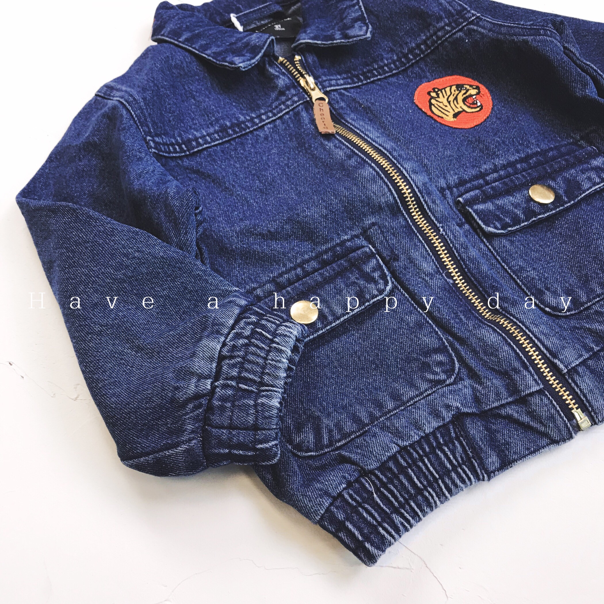 Chao Ma Feifei đôi mười một hoạt động Áo khoác denim hoạt hình 31 quần áo trẻ em cao cấp