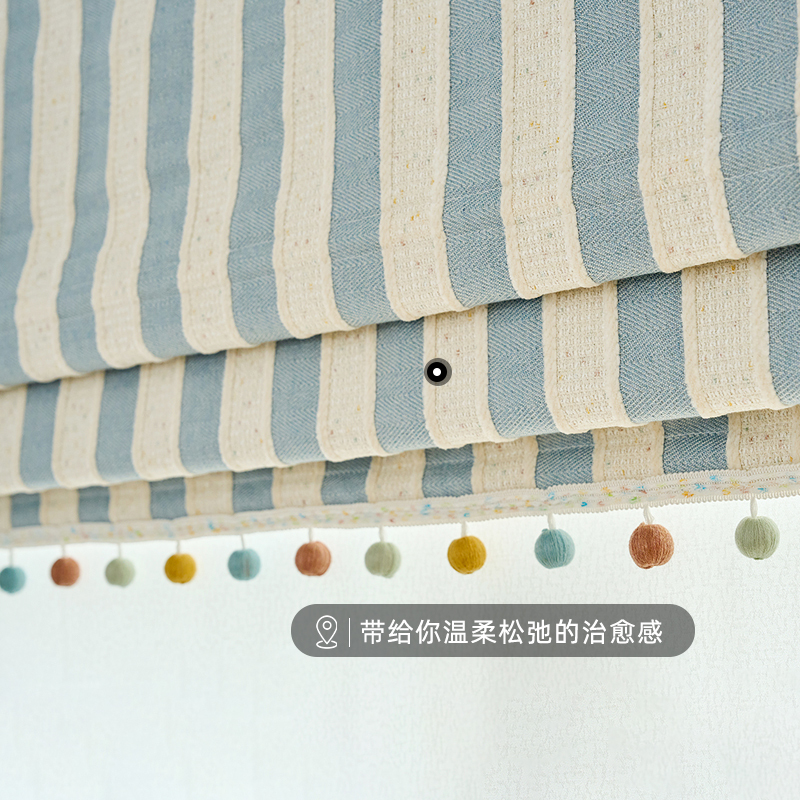 Blue Striped Popular Roman Blinds for Bedroom, Blackout Dopamine Colors, Double-Layer Day and Night Curtains for Small Windows, Children's Room Curtains Blue Striped Popular Roman Blinds for Bedroom, Blackout Dopamine Colors, Double-Layer Day and Night Curtains for Small Windows, Children's Room Curtains