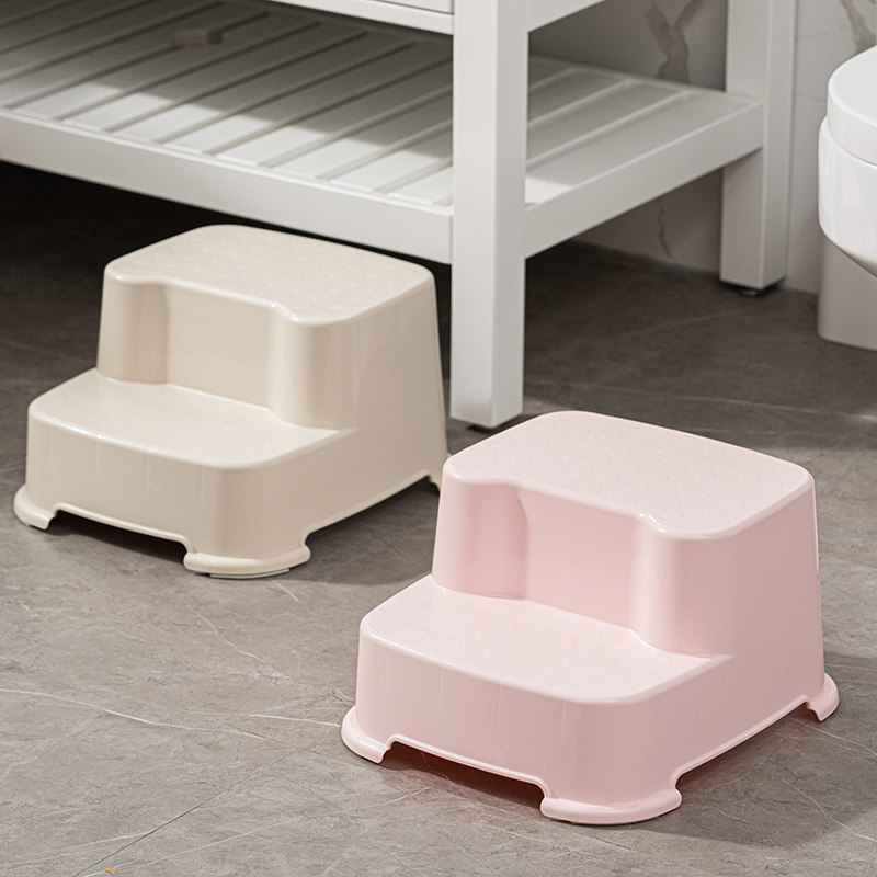 Anti-slip pad footstool baby walk-bench stairs bench double deck children's toilet cosmetic room wash face bench