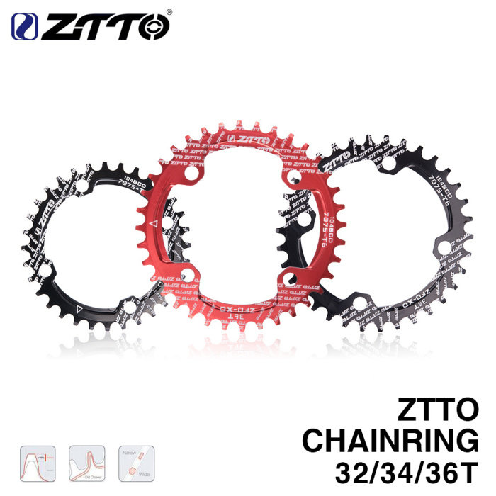 ZTTO mountaineering bicycle positive and negative teeth 104BCD single disc disc large toothed disc 32-38t disc single speed 7075 aluminum