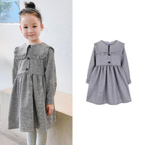 Toullejour girls dress Princess with the same elegant college winebird gig big lace turned over long sleeve dress
