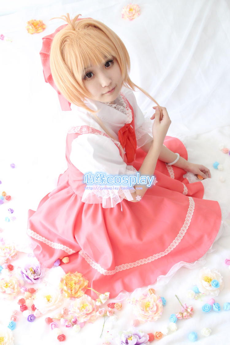 Trái tim cosplay ma thuật cô gái anh đào COS gỗ anh đào màu đỏ anh đào trắng chiến đấu phù hợp với trang phục cosplay cosplay anime nữ đẹp
