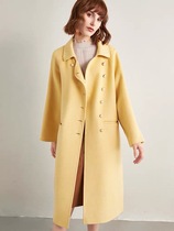 F274 net red section barge collar raglan sleeve wide pattern double-sided coat coat Xiaoqin ready-to-wear customization