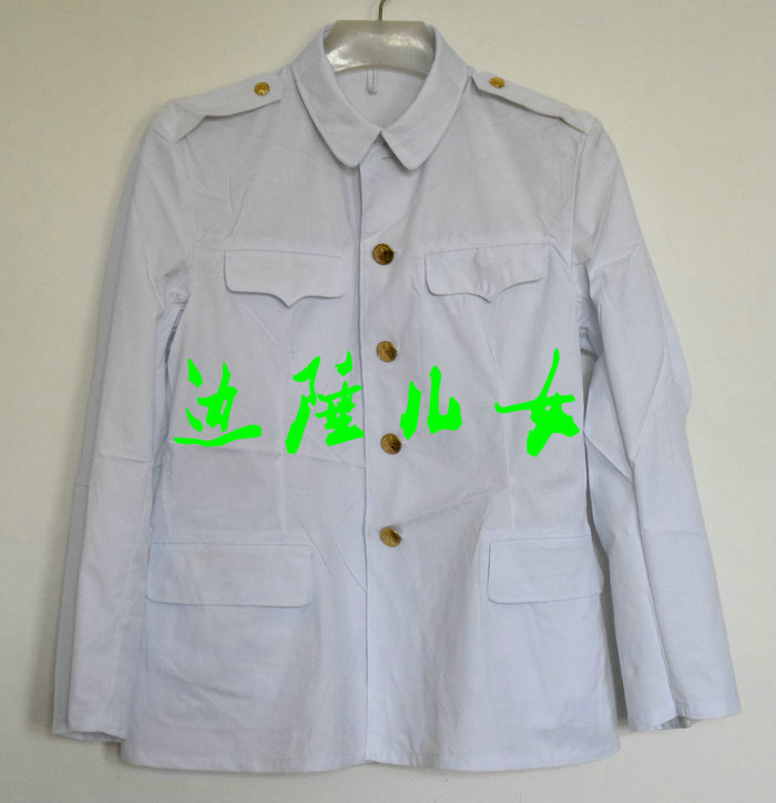 Old nostalgic collection of 85 style sea cadres white of the right Zhongshan collar blouses (can be changed 74 or 72 style)