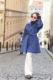 Lulu advanced custom blue water ripple coat cashmere can be customized for women