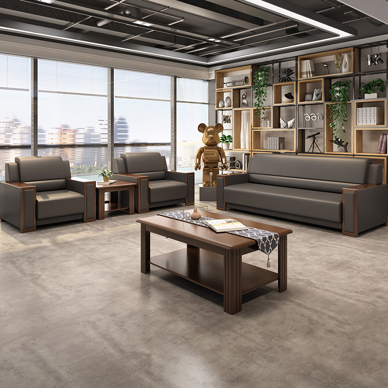 Office sofa Modern minimalist fashion New Chinese office The guest business receives a trio of tea table combinations