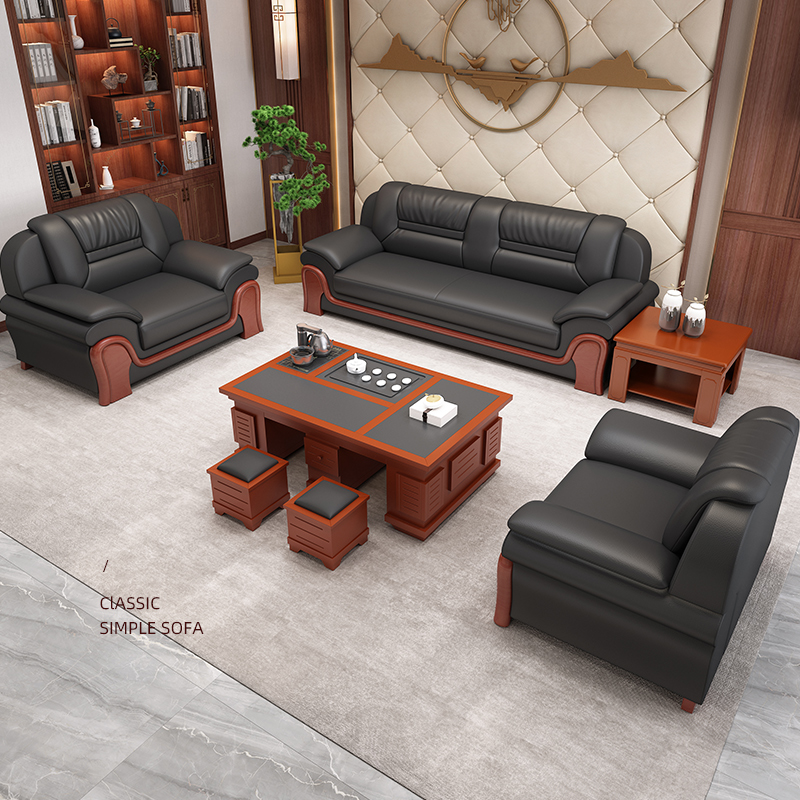 Office Sofa Modern Minima Business Reception Guest Trio Place Casual Office Sofa Tea Table Combo Suit