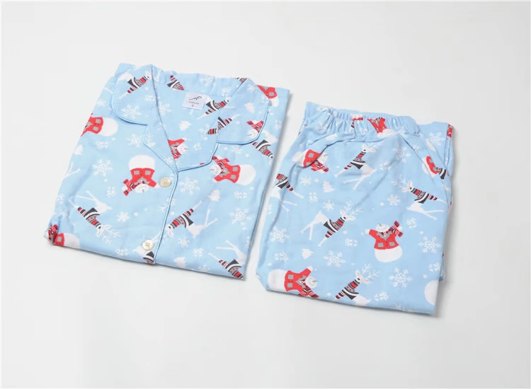 Bộ đồ ngủ nữ mùa xuân và mùa thu Cotton Flannel chải siêu mềm hoạt hình ngọt ngào In dịch vụ tại nhà Set cardigan