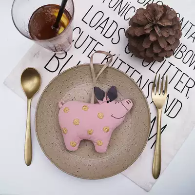 Handmade DIY zodiac pig daisy embroidery fabric material bag sachet car pendant for boyfriend girlfriend birthday gift