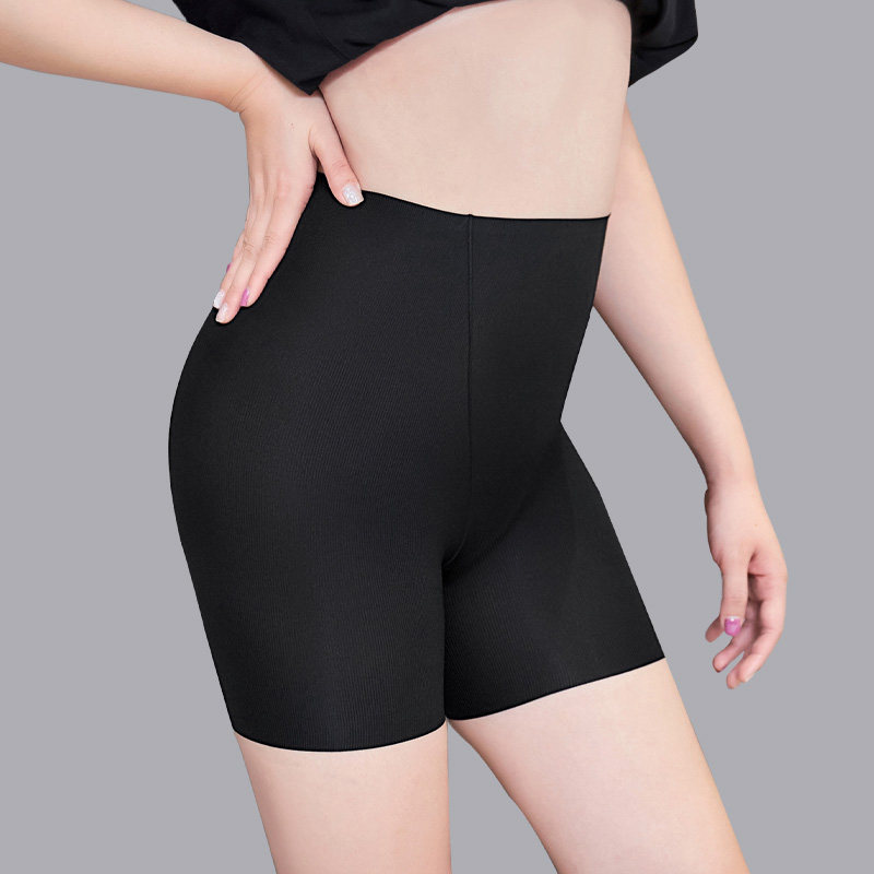 MsShe2022 new large size with light and thin elastic, waist-free speed dry anti-walking light beating bottom safety pants not curl