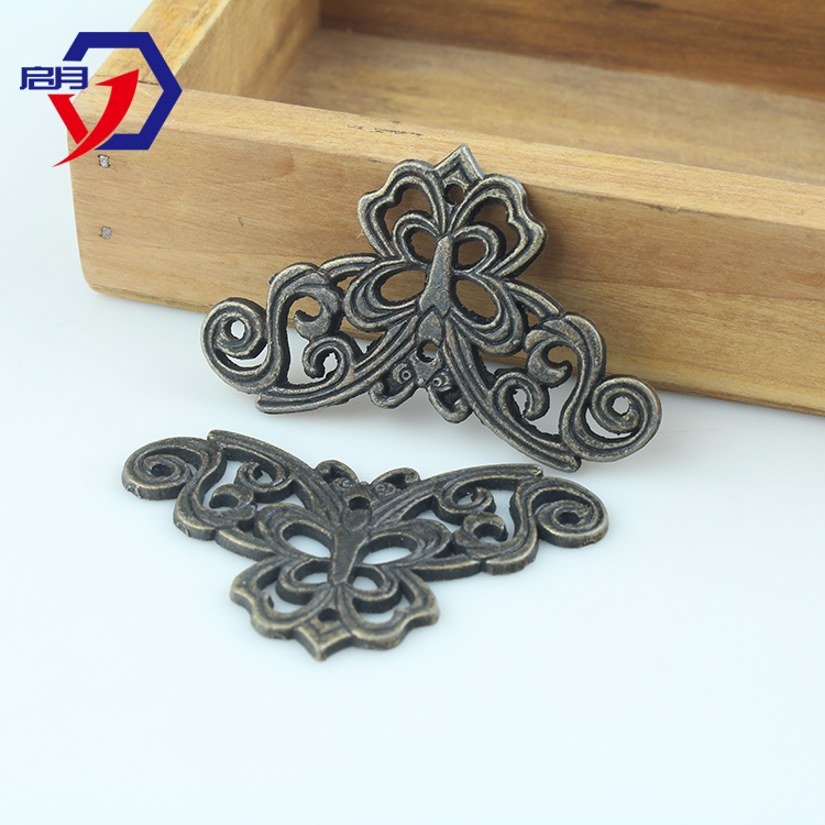 Wrap angle butterfly post-angle zinc alloy imitation ancient greens bronze appliqua corner small bag corner retro decorative butterfly 5056