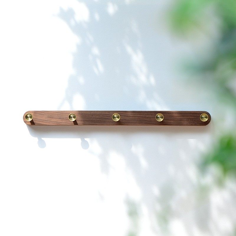 Nordic black walnut solid wood coat hook and coat hanger into the home porch wall without punching hook door rear brass row hook