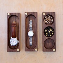 黑胡桃木实木饰品桌面收纳盒小清新展示盒珠宝首饰手表储物木盒