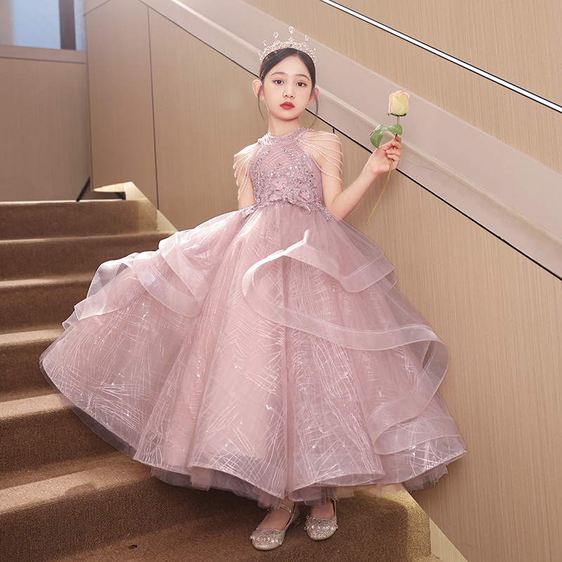 Children's Birthday Princess Dress 2026 New Summer Girls' Piano Performance Dress Host Light Luxury Party Dress