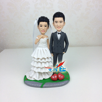 Double soft pottery doll statue couple real-life couple doll wedding doll custom-made gift